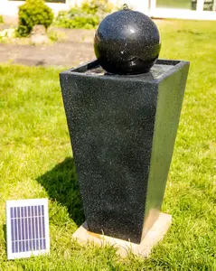 Primrose Manila Solar Sphere Water Feature with Lights H82cm