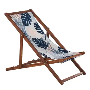 Sun Lounger Wood Dark Brown ANZIO