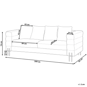 3 Seater Boucle Sofa White GRANNA