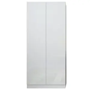 White Gloss 2 Door Double Wardrobe Push Open Soft Closing Bedroom Furniture