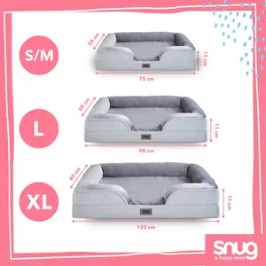 Snug Orthopaedic Support Pet Bed 58 cm H x 72 cm W x 16.5 cm D / Medium