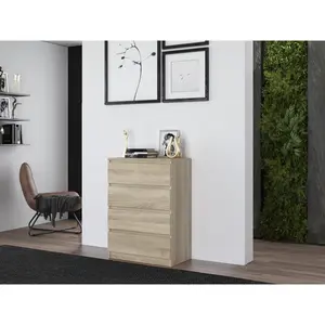 Tonya 4 Drawer 70Cm W Chest Of Drawers Sonoma Oak