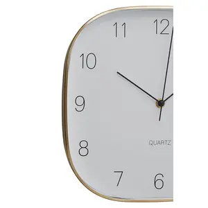 Interiors by Premier Elko Square Gold Finish Case Wall Clock