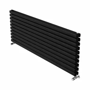 Right Radiators 1600x590 mm Horizontal Vertical Oval Column Radiator Double Panel Rads Black