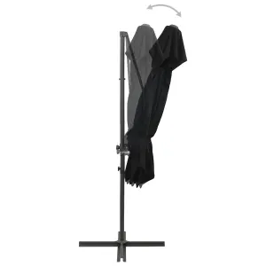 Berkfield Cantilever Umbrella with Double Top Black 250x250 cm