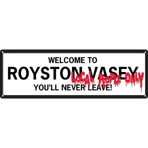 Grindstore Welcome To Royston Vasey Slim Tin Sign White (One Size)