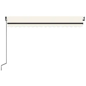 Berkfield Manual Retractable Awning with LED 450x300 cm Cream