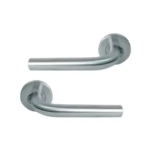 UAP Door Handle - Lever on Round Rose - Internal - Dia RTD - Stainless Steel