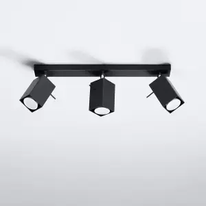 Merida Steel Black 3 Light Classic Ceiling Light