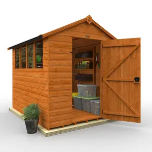 6 ft. W x 8 ft. D Solid Wood Shiplap Apex Garden Shed