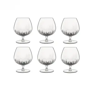 Luigi Bormioli Mixology Clear Round Dishwasher Safe Modern Cognac Brandy Glass Set 465ml Pack of 6