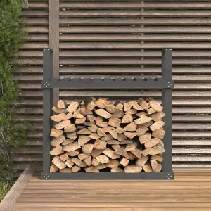 Berkfield Firewood Rack Grey 110x35x108.5 cm Solid Wood Pine