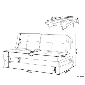 Beliani Retro Sofa Bed EDLAND Light Grey