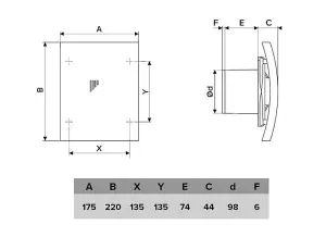 Grey Axial Bathroom Extractor Fan 100mm with Non-Return Valve