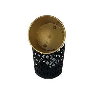 Aztec Planter 19.5cm - Gold & Black