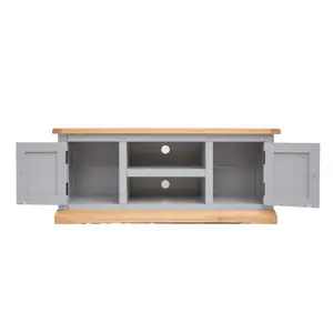 Bomporto Light Grey 2 Door TV Cabinet Wood Knob