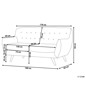 3 Seater Velvet Sofa Grey BODO