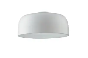 Luminosa BISTROT Cylindrical Semi Flush Ceiling Light White 38x19.5cm