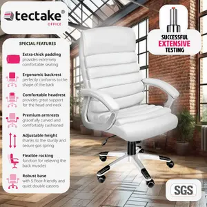 tectake Office chair Paul - desk chair computer chair - white