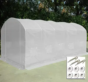 6m x 3.5m + Ground Anchor Kit (20' x 11.5' approx) Pro Max White Poly Tunnel