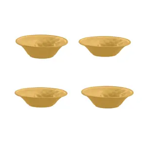 Purely Home Crackle Gold Melamine Low Bowls - Set of 4