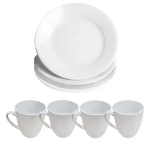 16 Piece White Porcelain Dinner Set - M&W