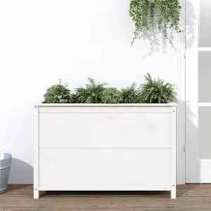 Berkfield Garden Raised Bed White 119.5x40x78 cm Solid Wood Pine