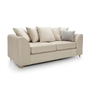 Chicago Velvet 3 Seater Sofa in Cream