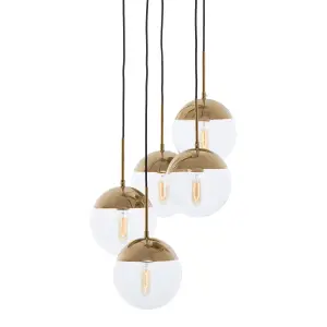 Interiors by Premier Revive Gold Finish Five Pendant Lights