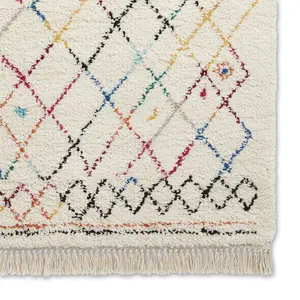 Boho Multicoloured Geometric Medium Rug, (L)170cm x (W)120cm