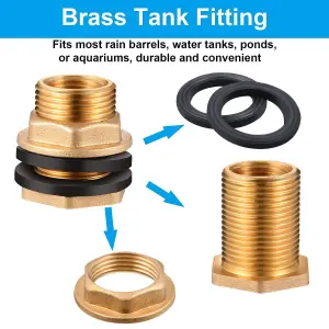 Water Butt Connector Adapter Tank Fitting Brass 1/2"