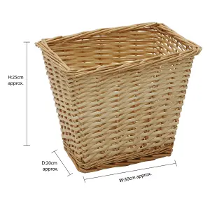 JVL Hand Woven Acacia Set of 2 Rectangular Laundry Willow Basket with 2 Waste Paper Baskets, Honey Finish