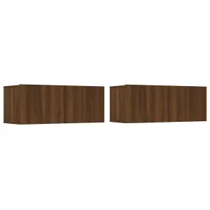 Berkfield TV Cabinets 2 pcs Brown Oak 80x30x30 cm Engineered Wood