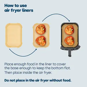 100 DISPOSABLE AIR FRYER LINERS - RECTANGULAR