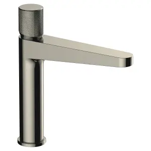 RAK Amalfi Mid Height Brushed Nickel Modern Basin Mixer Tap Solid Brass