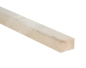 Rough Sawn Whitewood spruce Stick timber (L)2.4m (W)75mm (T)63mm, Pack of 4