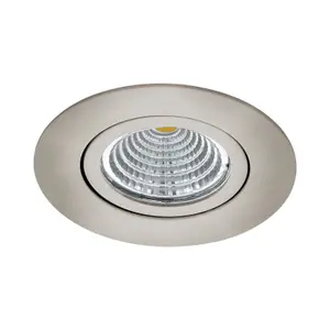 Wall / Ceiling Flush Round Downlight Satin Nickel Spotlight 6W Built in LED