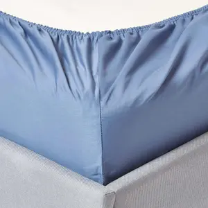 Homescapes Air Force Blue Deep Fitted Sheet Egyptian Cotton 1000 TC, Double