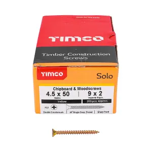 TIMCO Solo Countersunk Gold Woodscrews - 4.5 x 50 (200pcs)