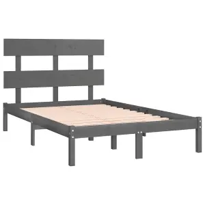 Berkfield Bed Frame Grey Solid Wood 120x200 cm