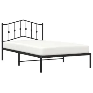 Berkfield Metal Bed Frame without Mattress with Headboard Black 107x203cm