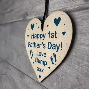 Novelty 1st Fathers Day Gift From Bump Hanging Heart New Daddy Gift Keepsake