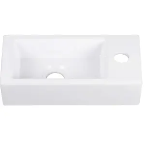 Small Wall Hung Ceramic Basin Sink - Right