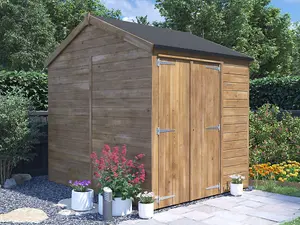 Dunster House Bike Shed Storage 1.8m x 2.4m Garden Building Wooden Pressure Treated Overlord Apex