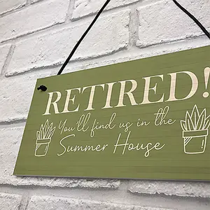 Red Ocean Summerhouse Sign Novelty Retirement Gift Hanging Door Garden Sign Shed Sign Gift For Him Her Friendship Gift