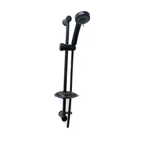 Noir Black Thermostatic Shower Valve and Riser Rail