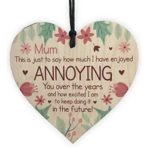 Funny Mum Gift For Mothers Day Birthday Wooden Heart Gift From Daughter Son