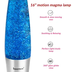 Innoteck 16" Soothing Motion Glitter Lamp - Blue Glitter, Blue Liquid