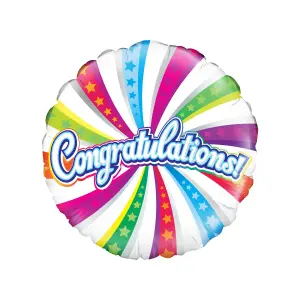 Oaktree Congratulations Foil Balloon Multicoloured (One Size)