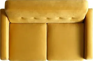 Clarence 2-Seater Sofa In Mustard Yellow Velvet - Daals - Sofas